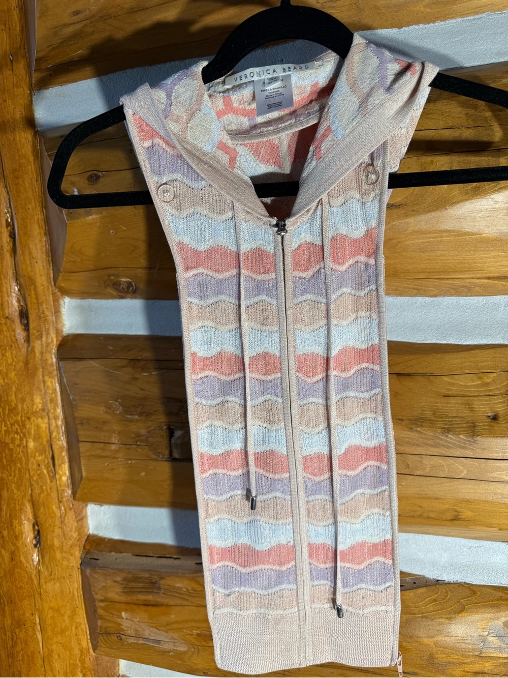 Veronica Beard Lupe pastel sweater hoodie Dickey jacket insert